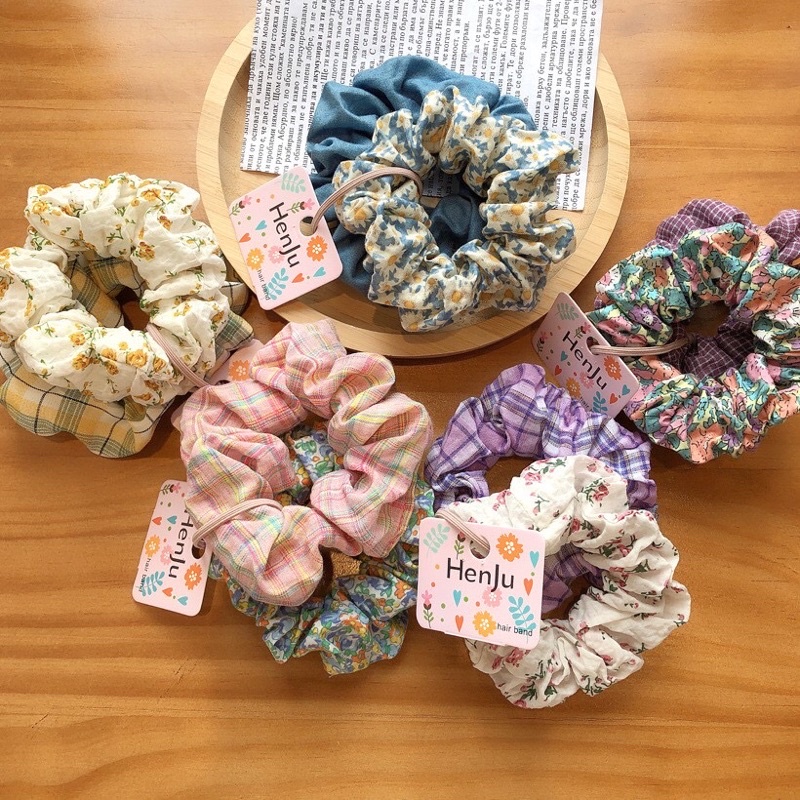 ✨Scrunchies Motif Korea - Ikat Rambut Korea✨