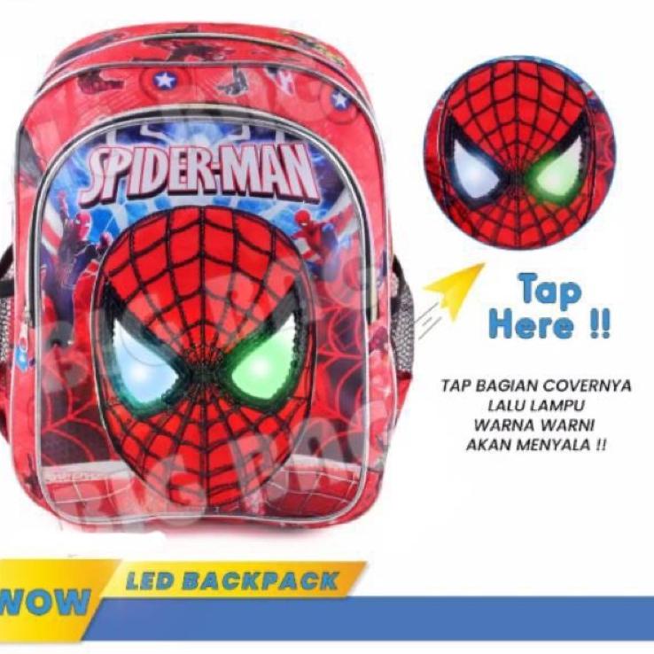 Hemat Banget--tas spiderman tk paud tas spiderman led mata nyala