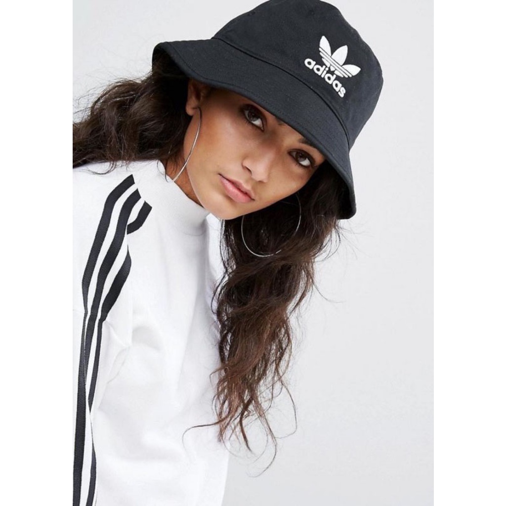 Adidas Adicolor Trefoil Bucket Hat Cap Black Hitam AJ8995 Topi Original 100%