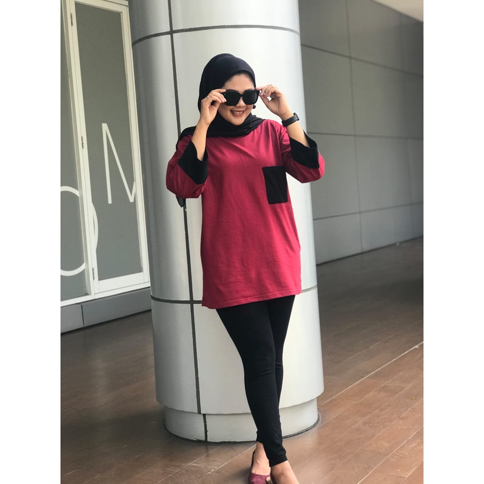 Kaos Oversize Aldira Hijab2023 / Oversize Kekinian / Kaos Ootd Oversize / Baju Wanita Jumbo / Model 