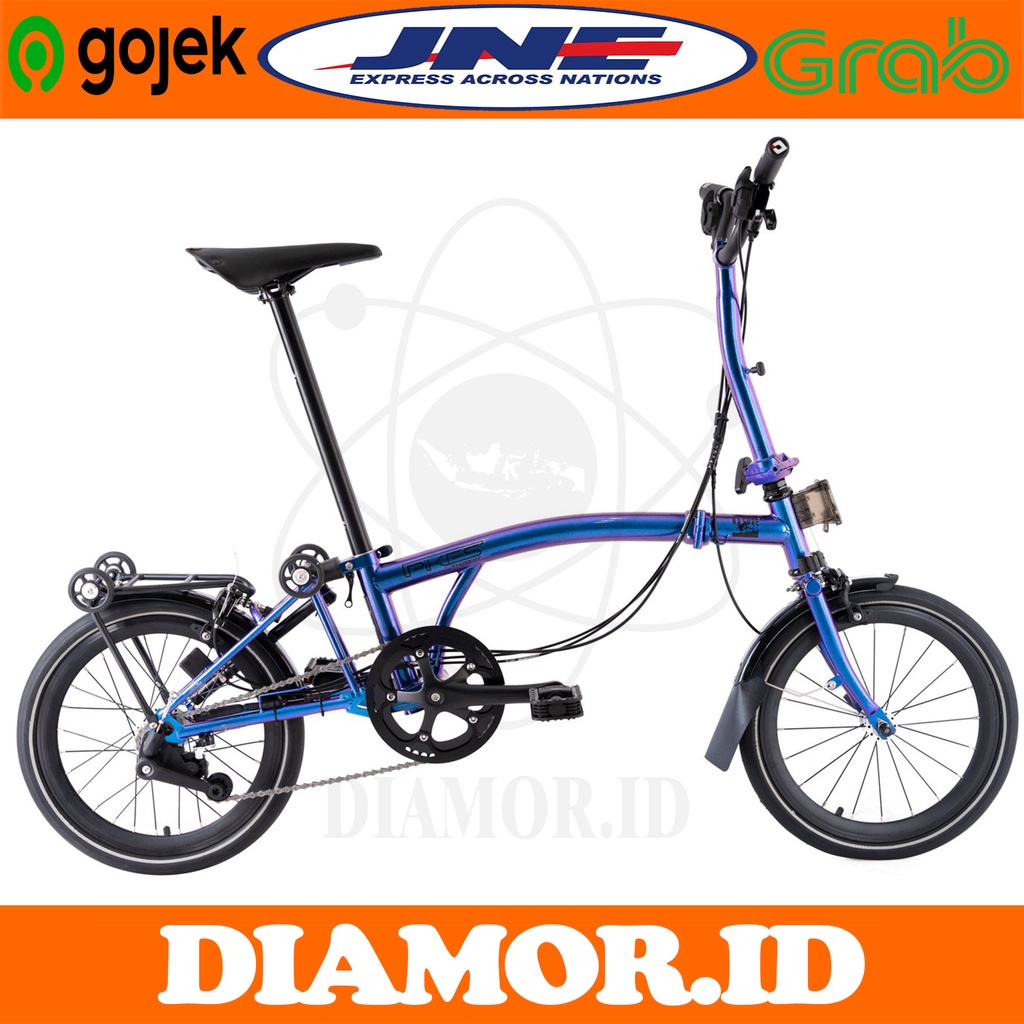 Sepeda Lipat ELEMENT PIKES GEN 2 Rainbow Blue Folding Bike Trifold