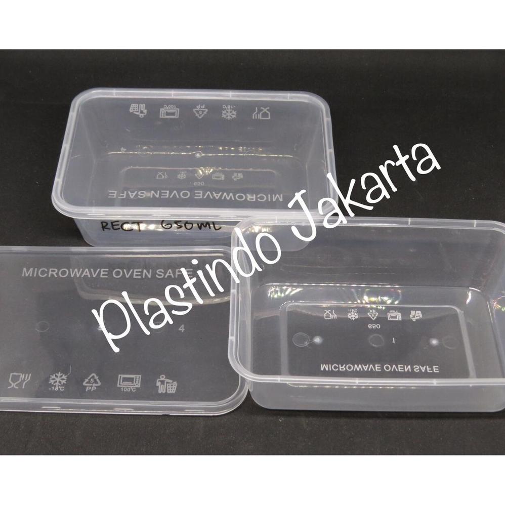 (DUS) THINWALL RECTANGLE KOTAK MAKAN 750 ML 750ML+ TUTUP FOOD CONTAINER PERSEGI PANJANG NASI BOX PLA