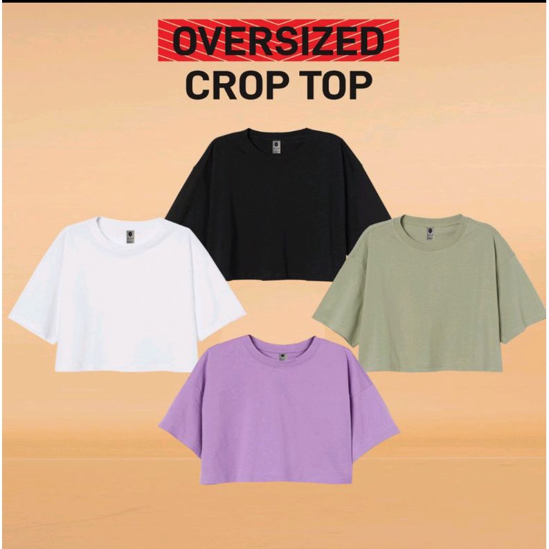 MakeGrosir - OVERSIZE POLOS CROP TOP WANITA