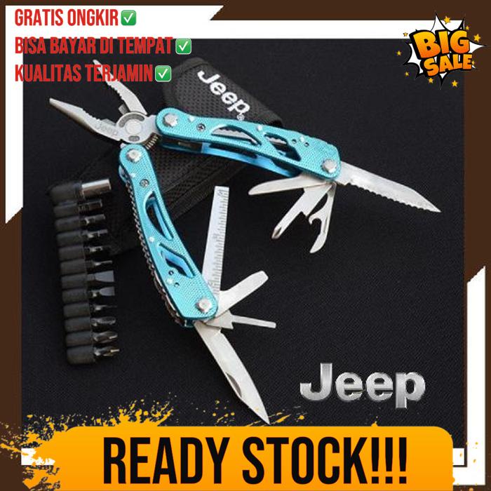 jeep tang edc multifunctional tool kit swiss army pisau lipat