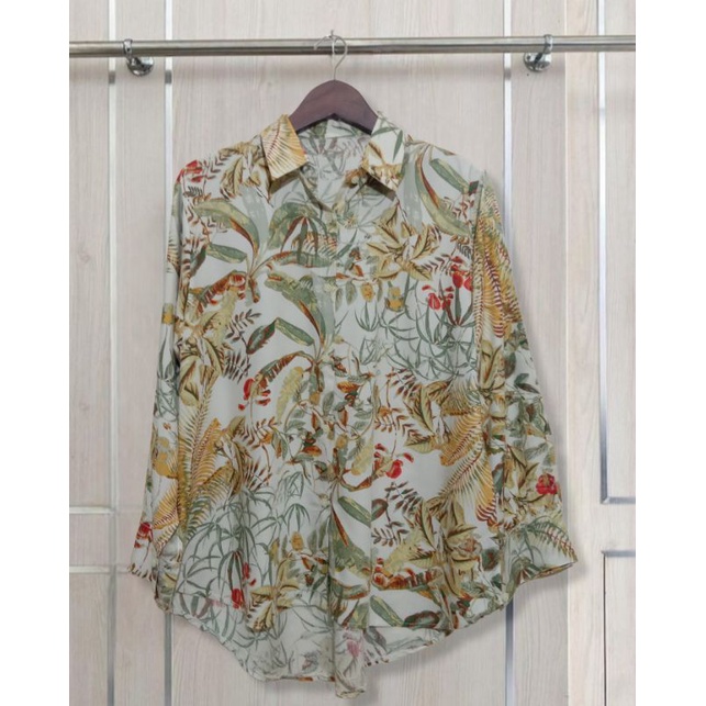 KEMEJA WANITA DEWASA//KEMEJA MOTIF BUNGA//KEMEJA KATUN RAYON