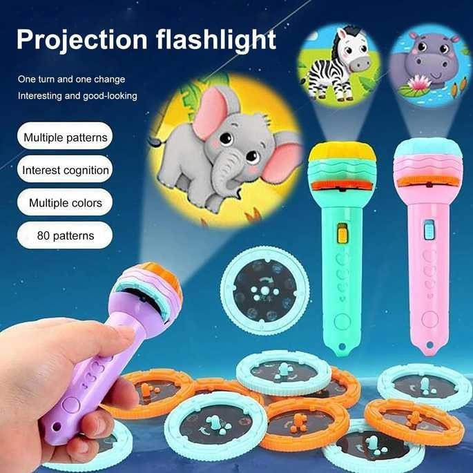 Mainan Anak Senter Lampu Proyektor Gambar Kartun | Fun Flashlight | Mainan Edukasi Anak