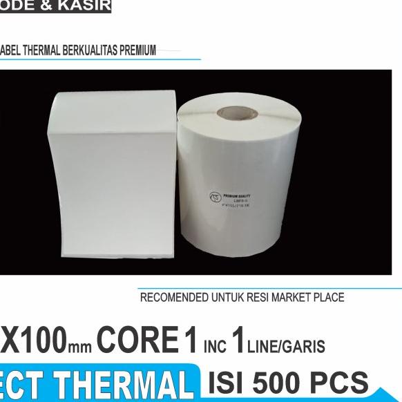 

Kertas Stiker Label Resi Thermal 100x100mm / 100 x 100 mm / 4x4 inch