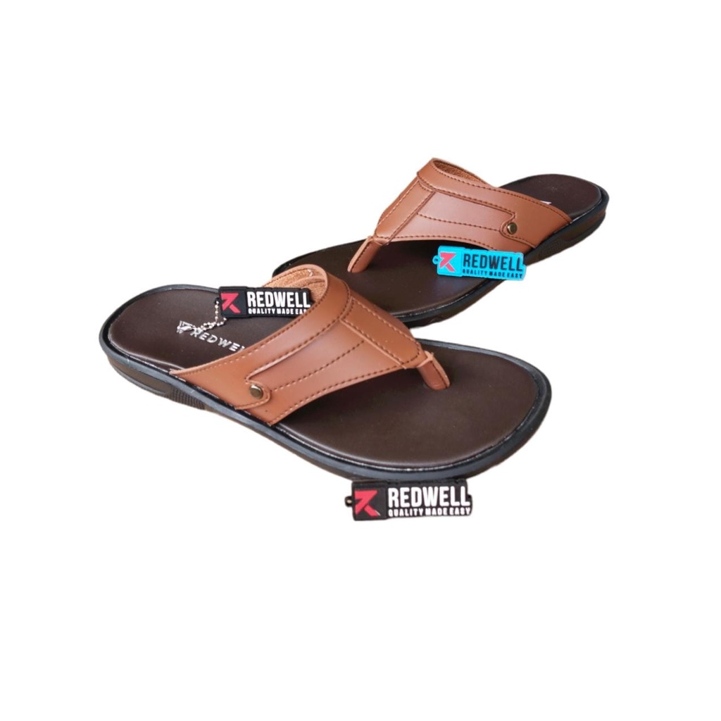 SANDAL PRIA CASUAL SENDAL KULIT ASLI DISTRO ORIGINAL SANDAL SLIDE JEPIT HITAM COKELAT