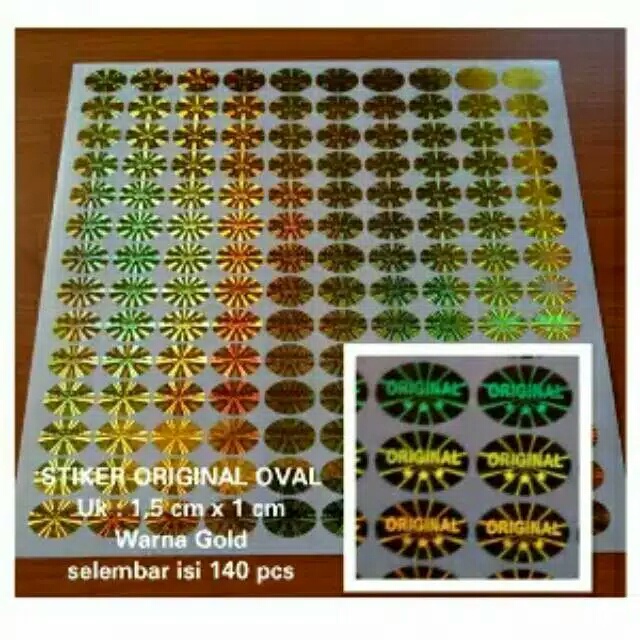 

Stiker Hologram Original 3 Bintang Gold