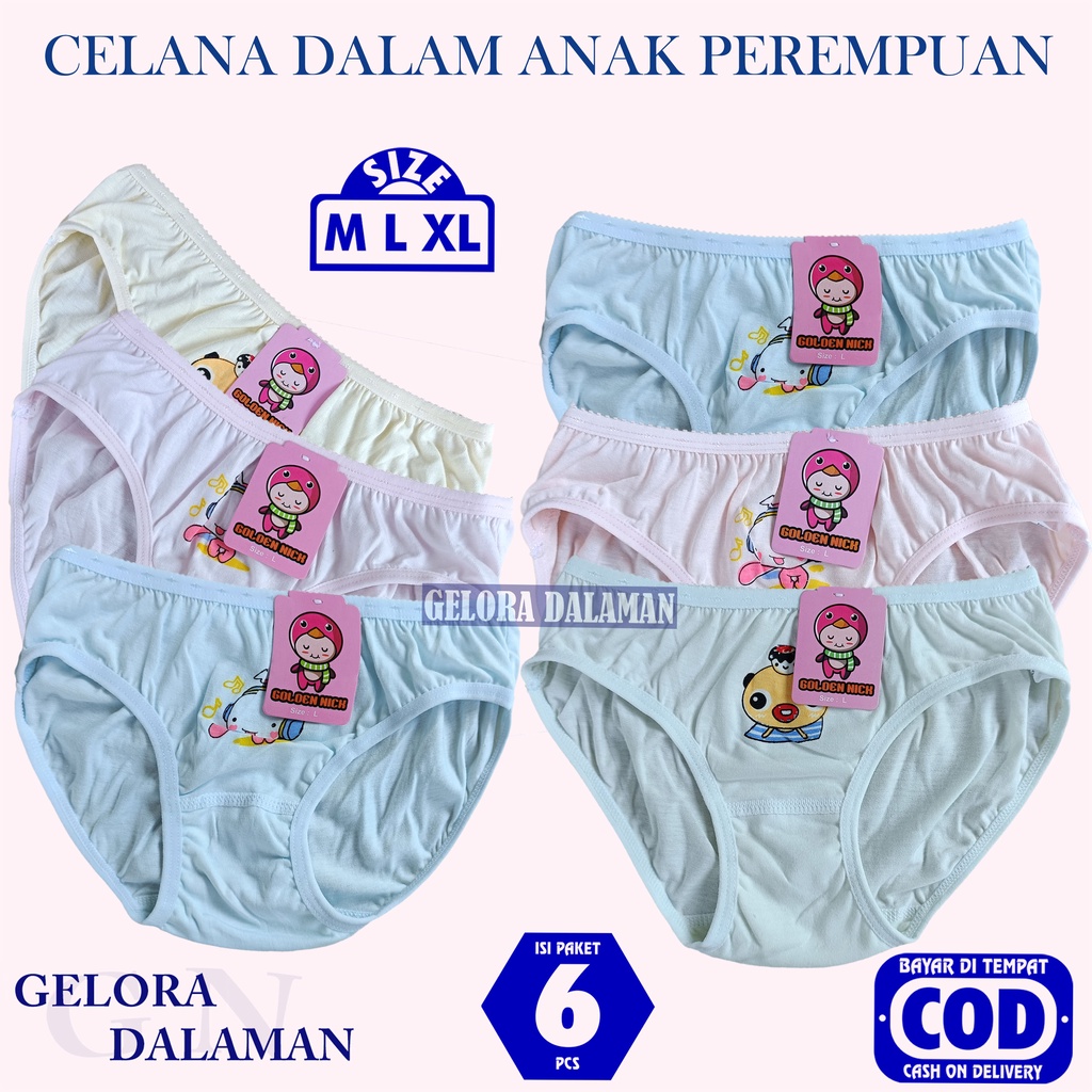 6Pcs Celana Dalam Anak Perempuan Pakaian Dalam  Anak Cewek