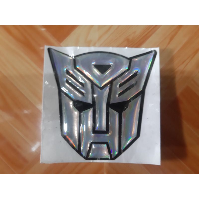 Stiker transformer silver timbul/Emblem