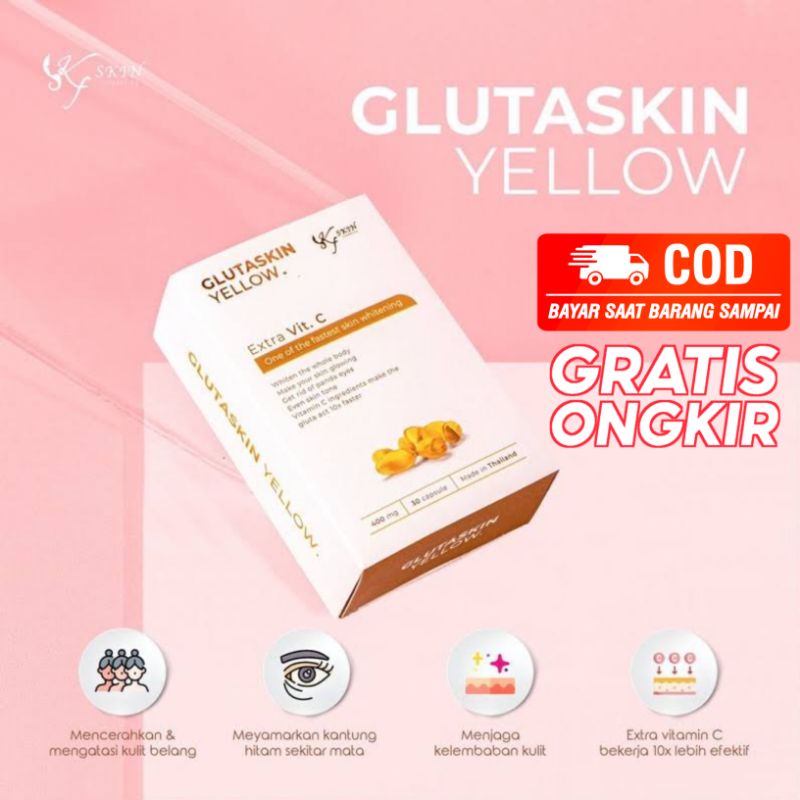 (DOSIS STRONG 750Mg) Glutaskin Gluta Skin Yellow LCBEAUTY LC BEAUTY PEMUTIH KULIT Original