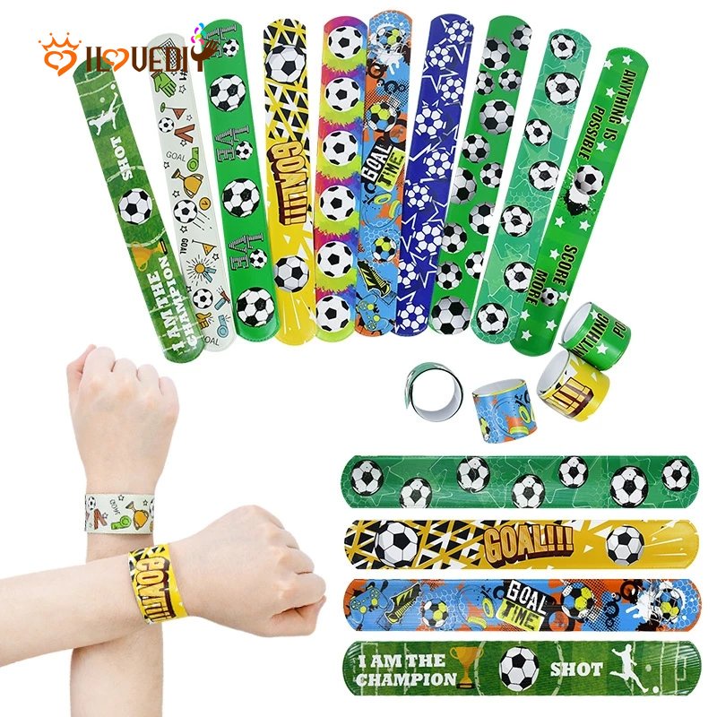 5 Pcs Gelang Slap Desain Bola Sepak Untuk Anak Laki-Laki