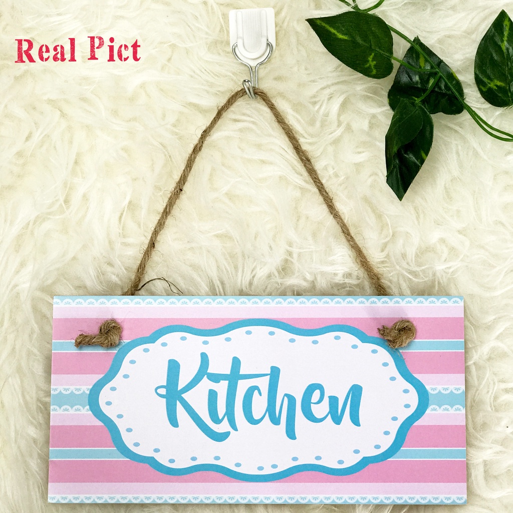 TENNESY PAJANGAN PINTU HIASAN DINDING GANTUNGAN TALI SIGN PASTEL STRIPE  20x10CM DEKORASI DINDING KAMAR TIDUR RUMAH