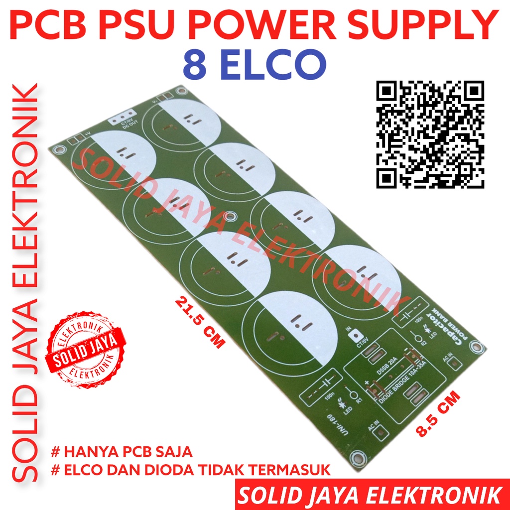 PCB PSU 8 ELCO CAPASITOR KAPASITOR ELKO 8ELCO 8ELKO POWER SUPLY REGULATOR POWER SUPPLY CIRCUIT PAPAN PCB ELCO REG PSU CIRCUIT BOARD PAPAN PCB