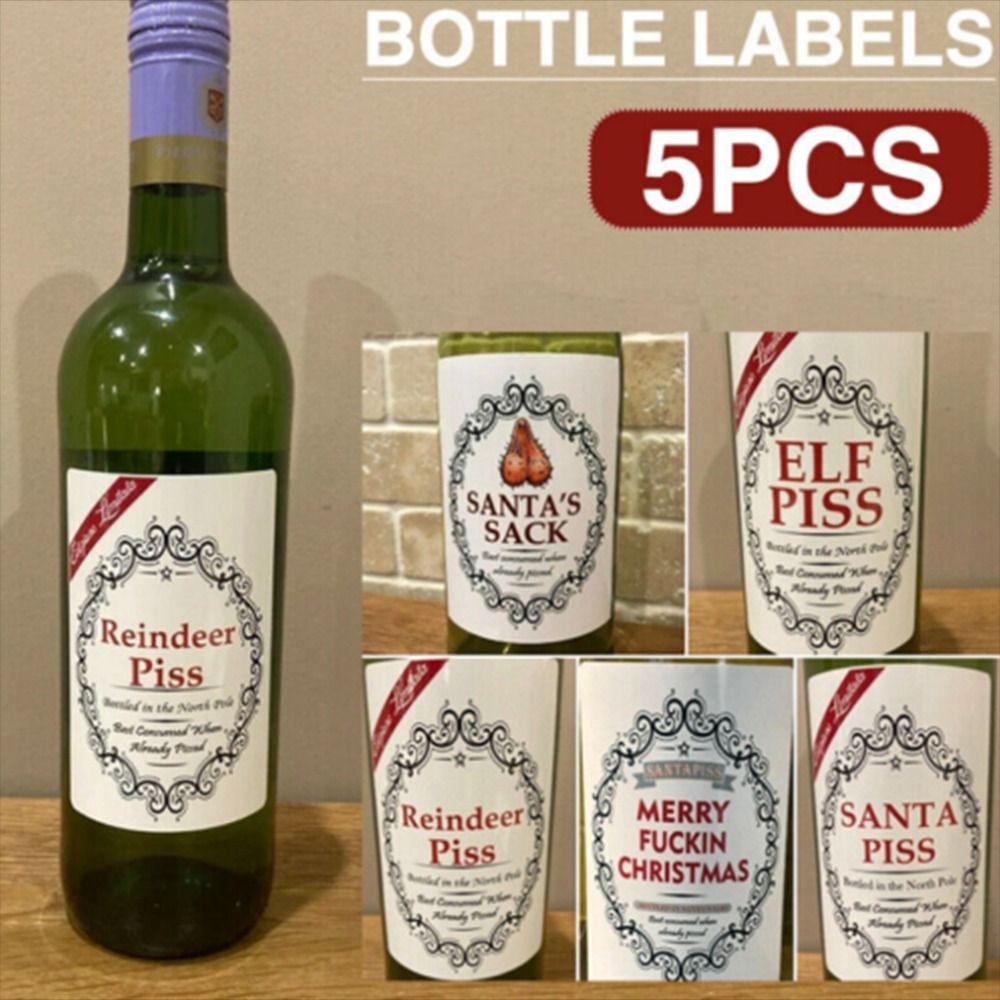 Label Botol Wine SOLIGHTER Novelty Aksesoris Pesta Stiker Lucu