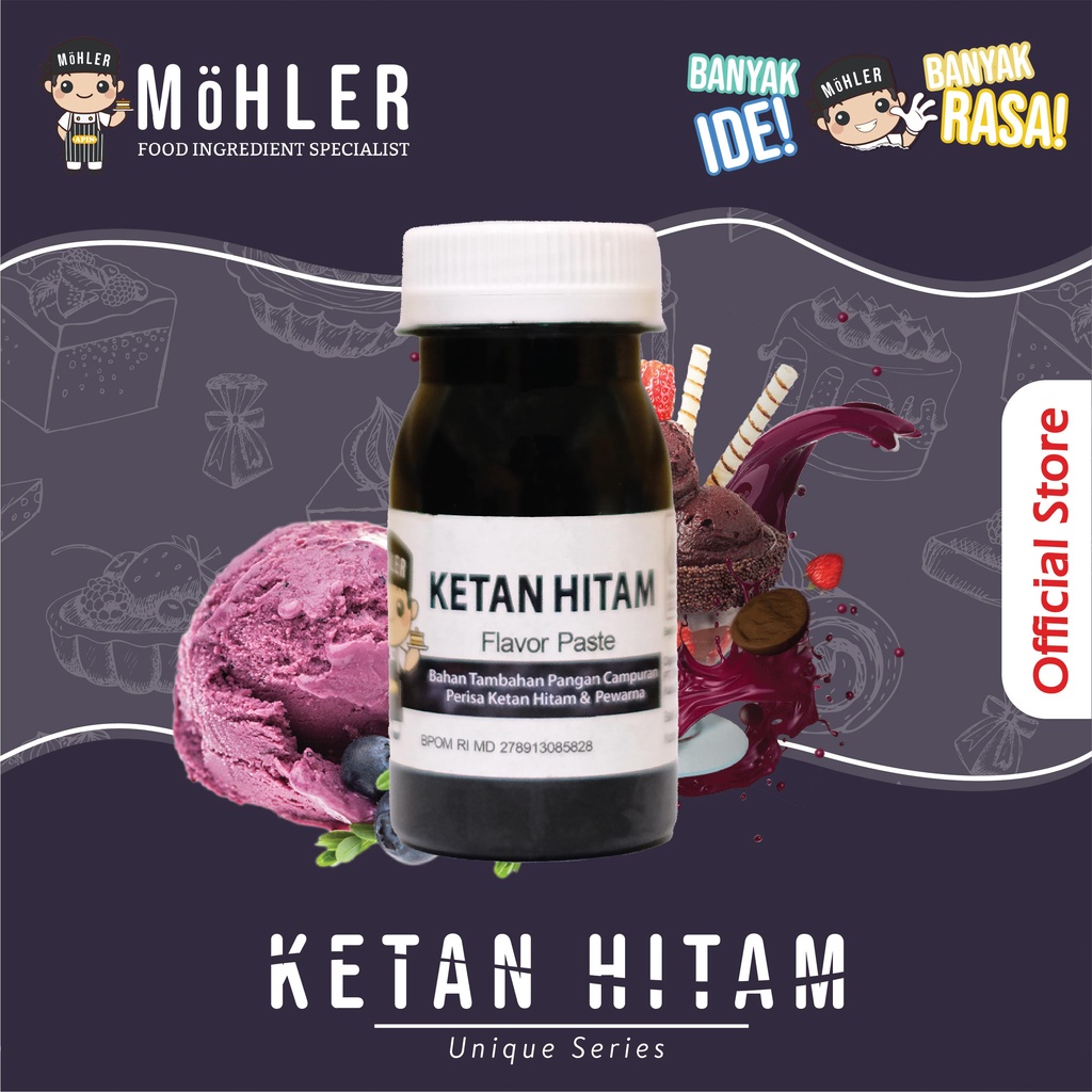 MOHLER Pasta perisa pewarna Ketan Hitam (KLIK KOMBO HEMAT UNTUK BELI 1 GRATIS 1)