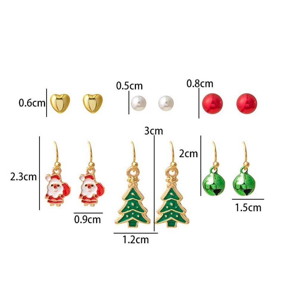 NEEDWAY Needway Anting Natal Xmas Pohon Lonceng Aksesoris Perhiasan Drop Earrings Mutiara Ear Studs