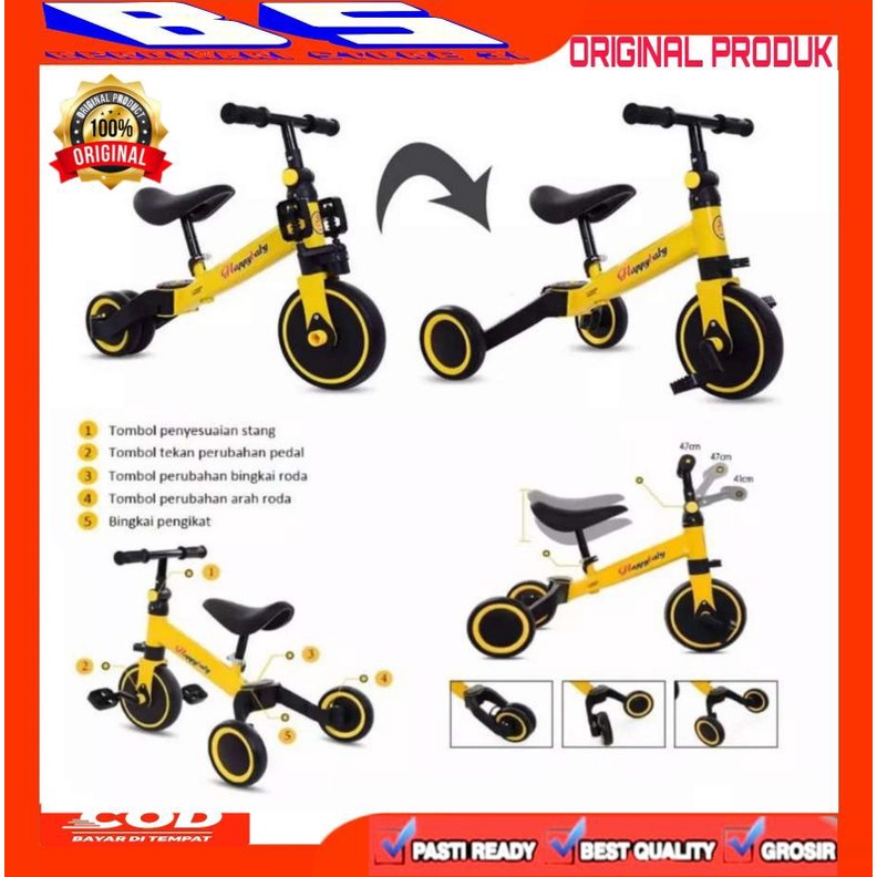 [BS] SEPEDA ANAK MINI TAXI BALANCE BIKE 3 IN 1 RODA 3 2 TIGA DUA ORIGINAL LONDON