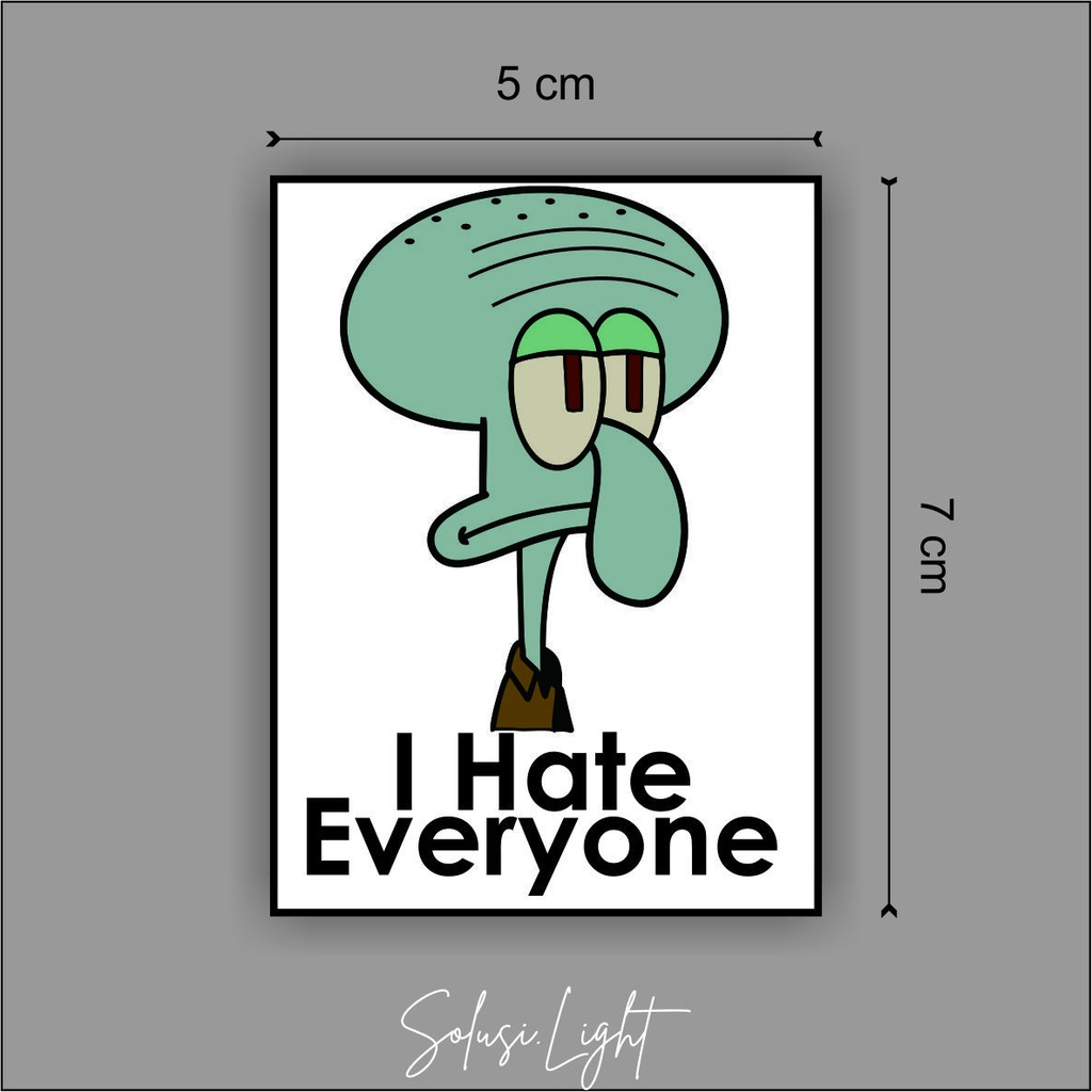 Sticker Squidward Tentacles 5 x 7 cm - Stiker Squidward Vinyl Anti Air - Stiker Helm Stiker Motor
