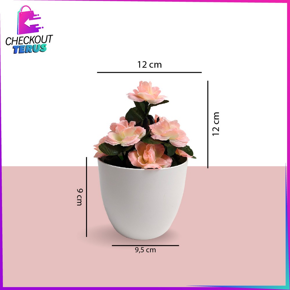 CT C677 C681 Tanaman Plastik Pot Bunga Hias Dekorasi Rumah Ornamen Bunga Peony Tanaman Hias Serbaguna