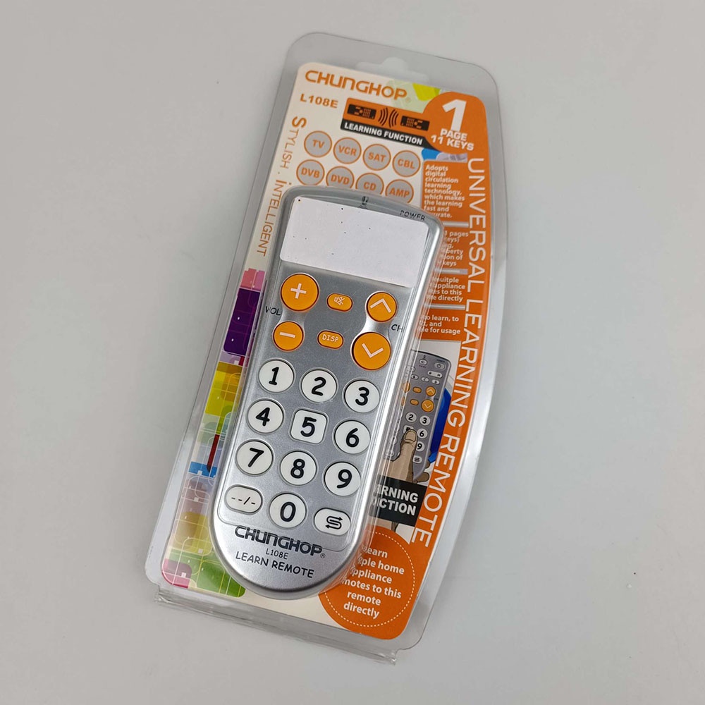 SDUI CHUNGHOP Universal Learning IR Remote 11 Keys L108E Gray Silver By Pro