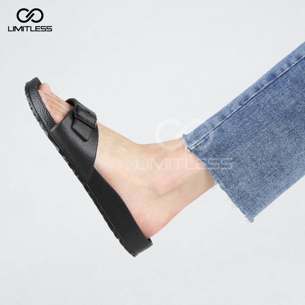 Limitless - Sandal Slop Wanita Flat Korean Style Sendal Cewek Selop Anti Slip Elastic Empuk Terbaru