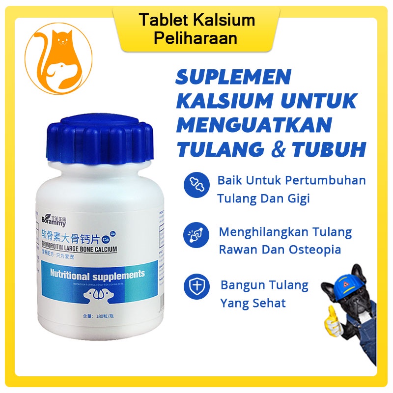 Hugopet Pet Vitamin Calcium For Kucing Anjing Mencegah Osteoporosis Digunakan Untuk Kucing Hamil Dan Suplemen Kalsium Anjing