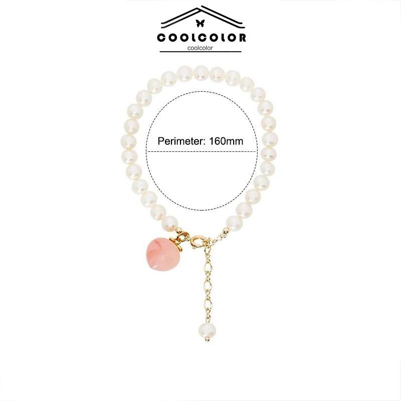 COD❤️Gelang Mutiara Persik Pelajar Wanita Niche Design Sisters Couple Best Friends Gelang Wanita Perhiasan Fashion Aksesoris Impor Murah