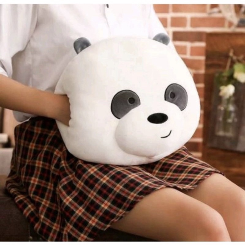 Boneka Bantal Karakter Kepala We Bare Bears Lembut Lucu Ukuran 40cm Berlabel SNI