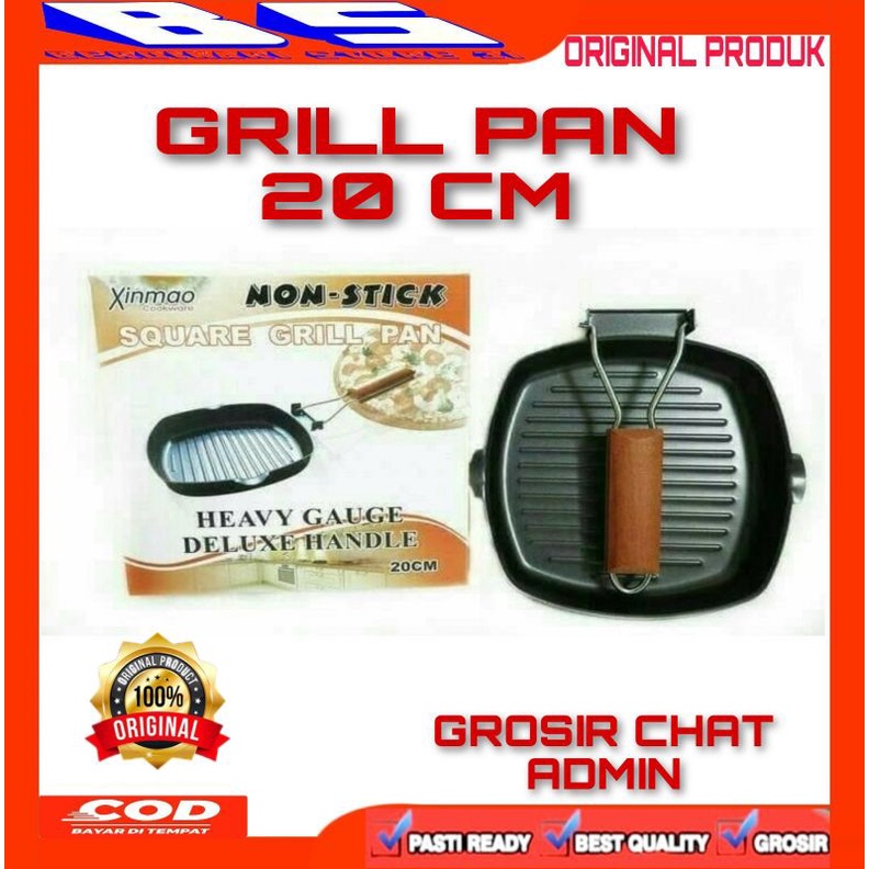 [BS] GRILL PAN 20 CM PEMANGGANG PANGGANGAN PANGGANG PANCI TEFLON DAGING BBQ BARBEQUE