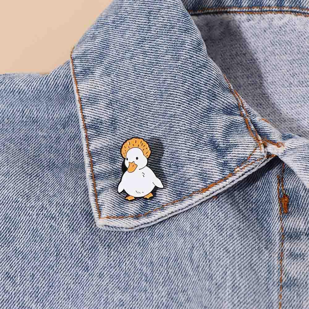 Mxbeauty Bros Bebek Lucu Kerah Bros Aksesoris Perhiasan Skate Angsa Nakal Lencana Pin Enamel Hewan Pin