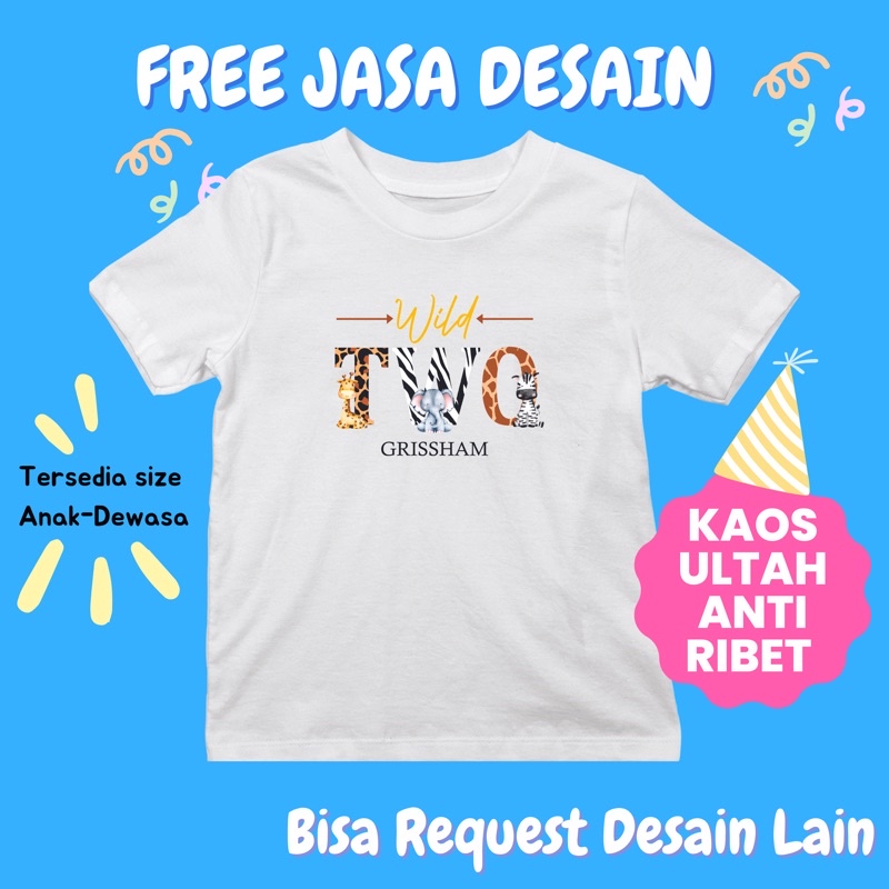 Atasan Kaos Anak Acara Ulang Tahun Ultah Couple Keluarga Family Custom