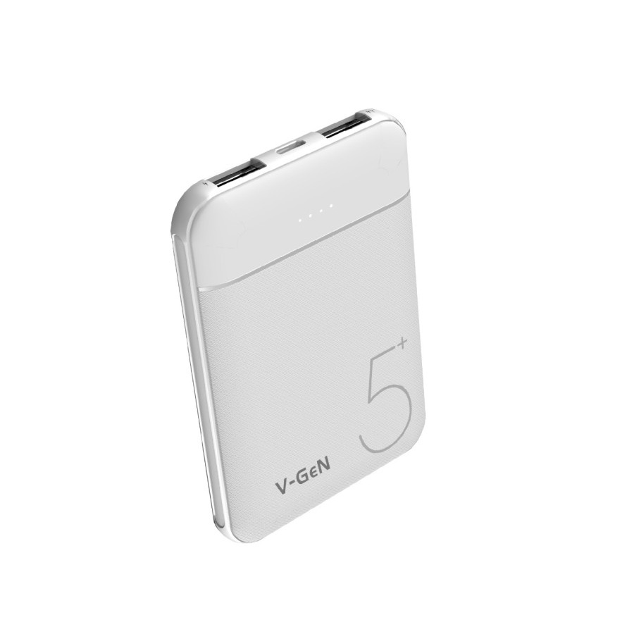 Powerbank V-GeN Rescue V510 5000 mAh 2 Port USB Output Slim Design ORIGINAL