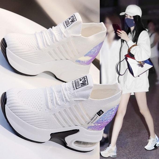 Sepatu Putih Wanita Import Sepatu Cewek Sneakers Tinggi Terbaru SP-145