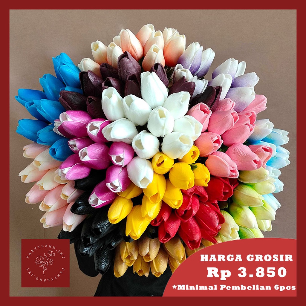 Artificial Flower Real Touch Tulip Bunga Kuncup Latex Plastik Hias Dekorasi