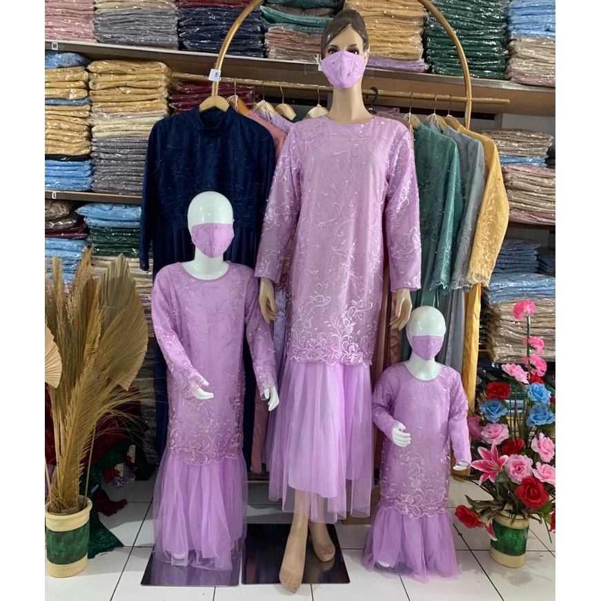 GAMIS TUTU COUPLE ANAK ANAK TILE MUTIARA /MAXI TILE MUTIARA / GAMIS TUTU TILE MUTIARA TUTU MODEL DUYUNG / GAMIS PESTA