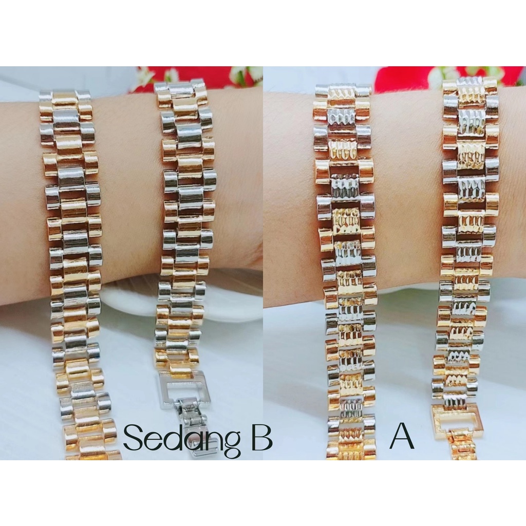 Gelang Sisk Naga Perhiasan Xuping Lapis Emas 18k A/B (Besar 16MM,Sedang 12MM)