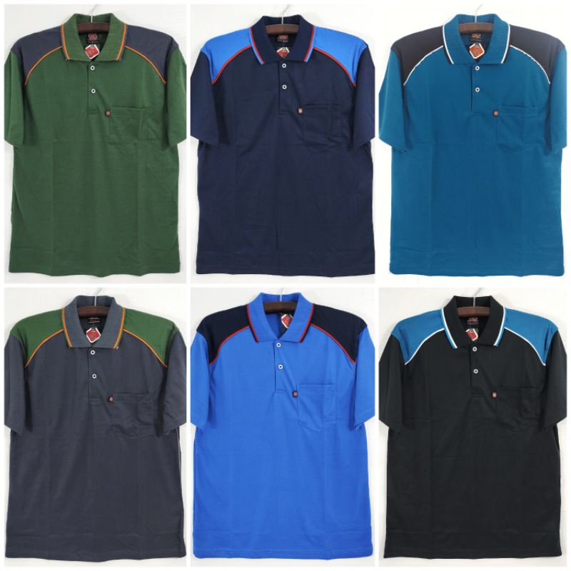 Kaos Kerah Pria Dewasa /Krah murah/Krah kombinasi  NOVELI  saku allsize