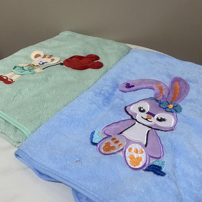 Handuk Mandi Anak Bayi Dewasa Microfiber 35x75 Bordir Karakter Murah