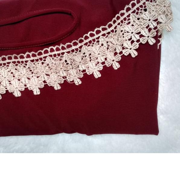 Hijab Jilbab Bergo Kerudung Khimar Instan Jersey Serut Renda/by ABINA X DHANI MOSLEMWEAR/BISA