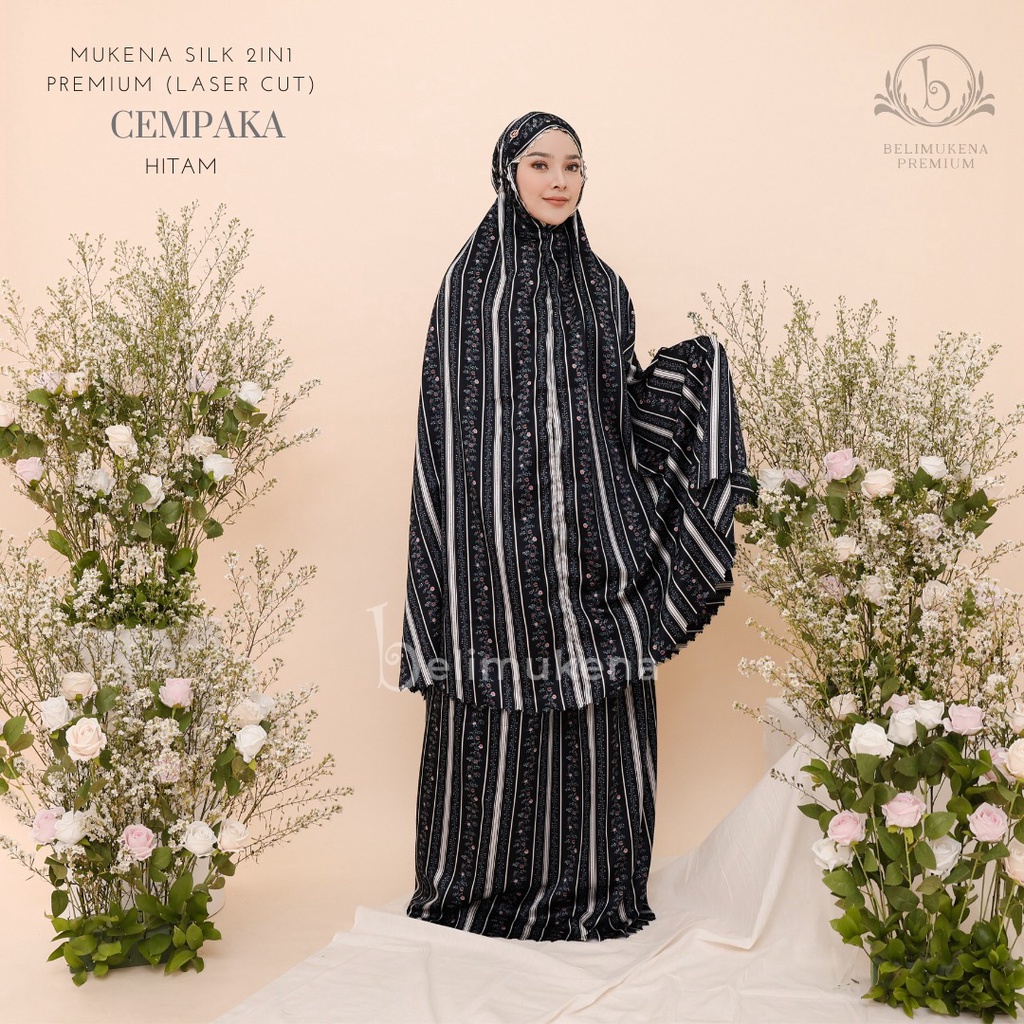 Mukena Dewasa Silk 2in1 Premium Laser Cut Cempaka