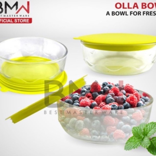 BMW Mangkok Olla Bowl / Wadah Makanan Kaca Tebal 1pcs