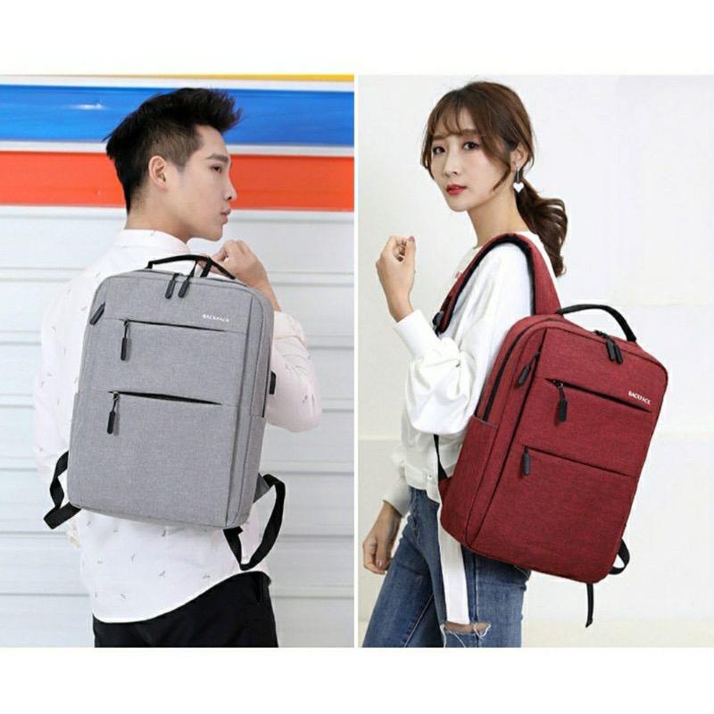 BUY 1 GET 3 Tas Ransel 3 in 1 Backpack Import SET 3 Tas Punggung Pria Tas Kantor FREE Tas Selempang dan Pouch Tas SMA-Kuliah Pria Wanita Unisex
