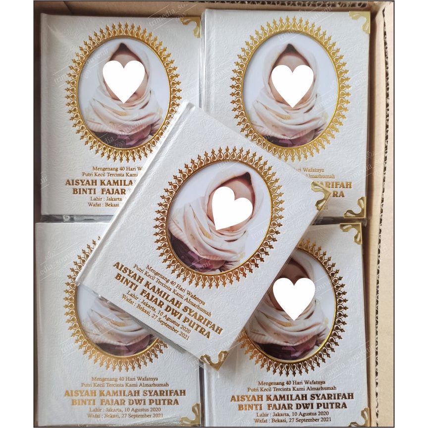 BUKU YASIN HARDCOVER RCP/MQ + HOTPRINT NAMA ( TINTA EMAS ) 192 artpaper + siku besi + rumbai