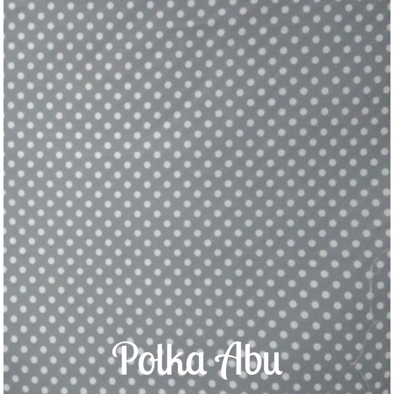 Kain Microtex Motif Polkadot Abu Untuk Bahan Sprei Piama Disperse Star Anak Meteran Murah
