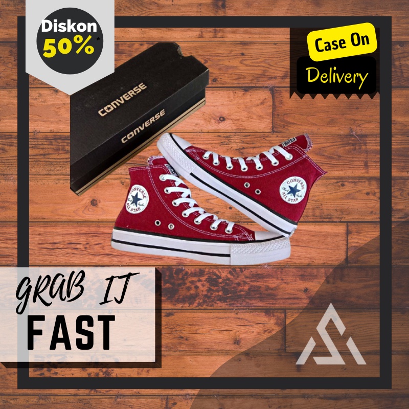 Sepatu Converse All Star 70s all star Classic high Maroon Original 100% Sneakers Pria Wanita kasual 
