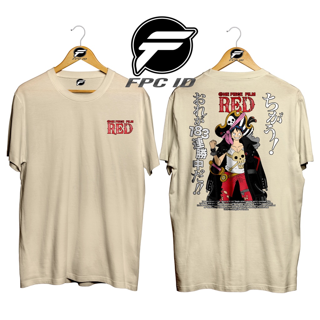 Kaos Anime One Piece Film Red Luffy D Monkey Cotton Combed 30s Baju Distro Atasan Jumbo Murah Fpc Id