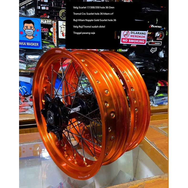 VELGSET SUPERMOTO HONDA CRF SCARLET OREN