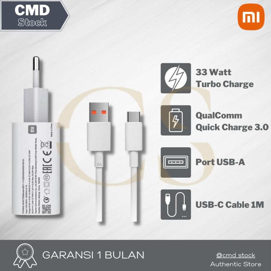 CHARGER XIAOMI M11 POCO X3 F3 PRO TURBO QUICK CHARGE 33W ORIGINAL 100%